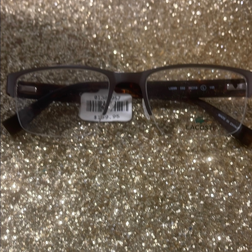 Lacoste Matte Brown Rectangular Glasses